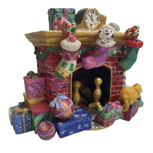 Christopher Radko Christmas Ornament Holder Display Hanger Stand Cat Fireplace - Picture 4 of 12